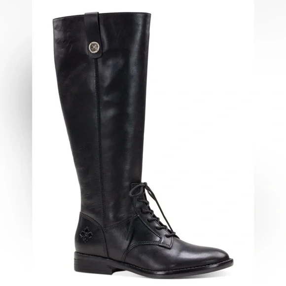 New Patricia Nash Black Leather Cavallo Lace-up Knee High Riding Boot, 7.5 - Picture 5 of 11